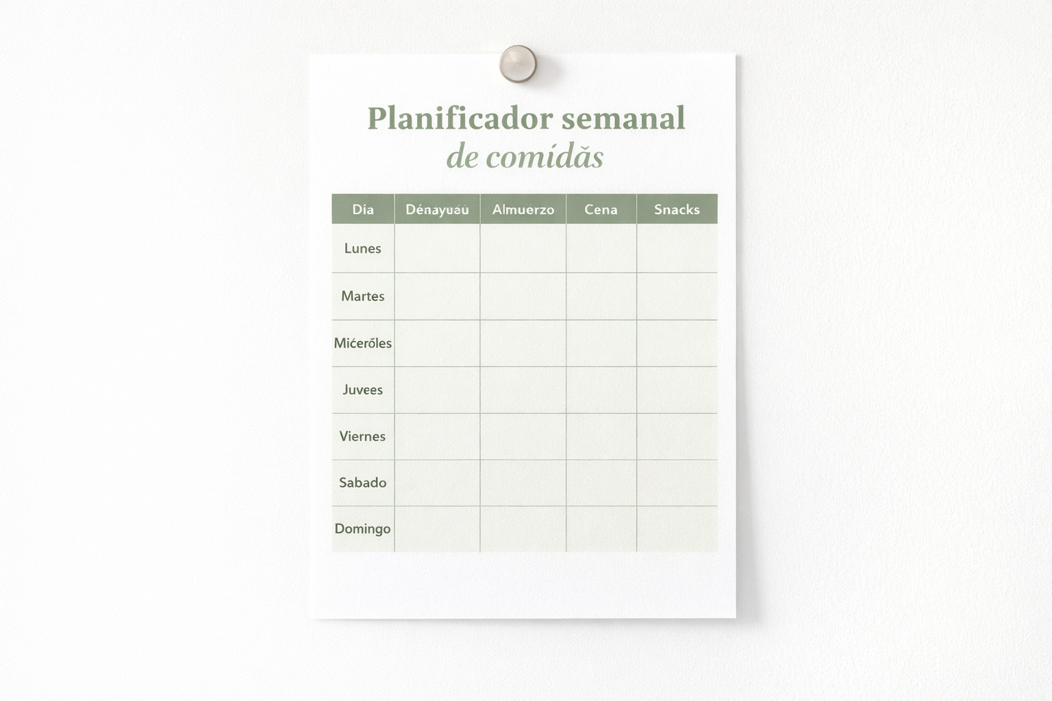 Planificador semanal de comidas